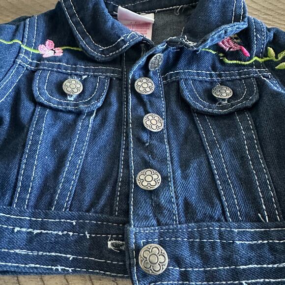 Nannette Jean Jacket Denim Embroidered Floral  3-6 Months - Picture 2 of 5